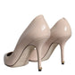 Dolce & Gabbana Beige Patent Leather High Heels Pumps Shoes