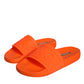 Dolce & Gabbana Orange Rubber Slides Sandals Beachwear Shoes