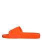 Dolce & Gabbana Orange Rubber Slides Sandals Beachwear Shoes