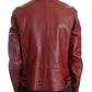 Dolce & Gabbana Radiant Red Leather Biker Motorcycle Jacket