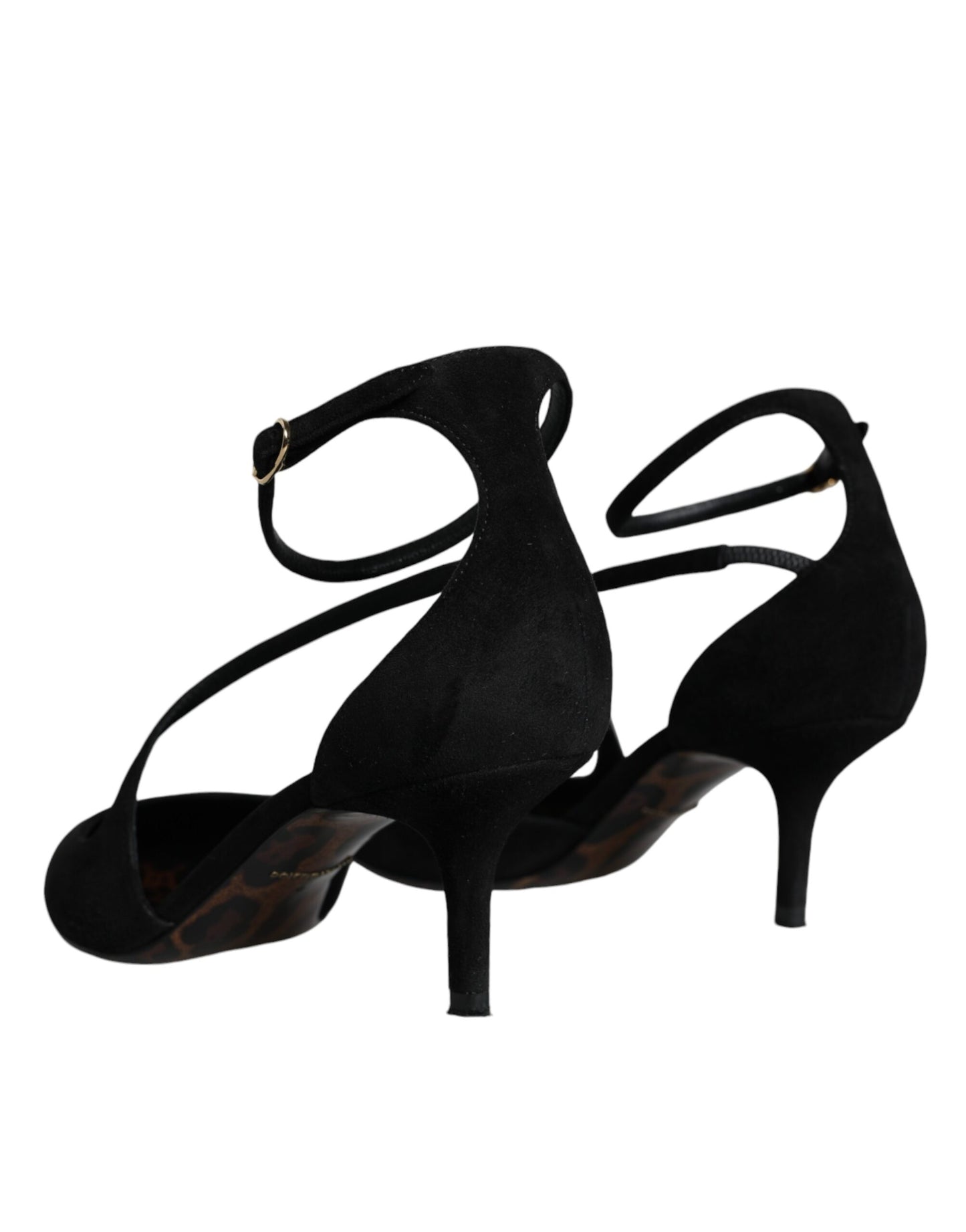 Dolce & Gabbana Black Suede Ankle Strap Pumps Heels Shoes