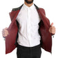 Dolce & Gabbana Radiant Red Leather Biker Motorcycle Jacket