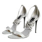 Dolce & Gabbana White Leather High Heels Sandals Shoes