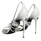 Dolce & Gabbana White Leather High Heels Sandals Shoes