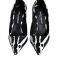 Dolce & Gabbana White Black Zebra Leather Heels Pumps Shoes