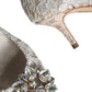 Dolce & Gabbana White Taormina Lace Crystal Heel Pumps Shoes