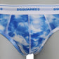 Dsquared² Blue Tie Dye Cotton Stretch Men Brief Underwear