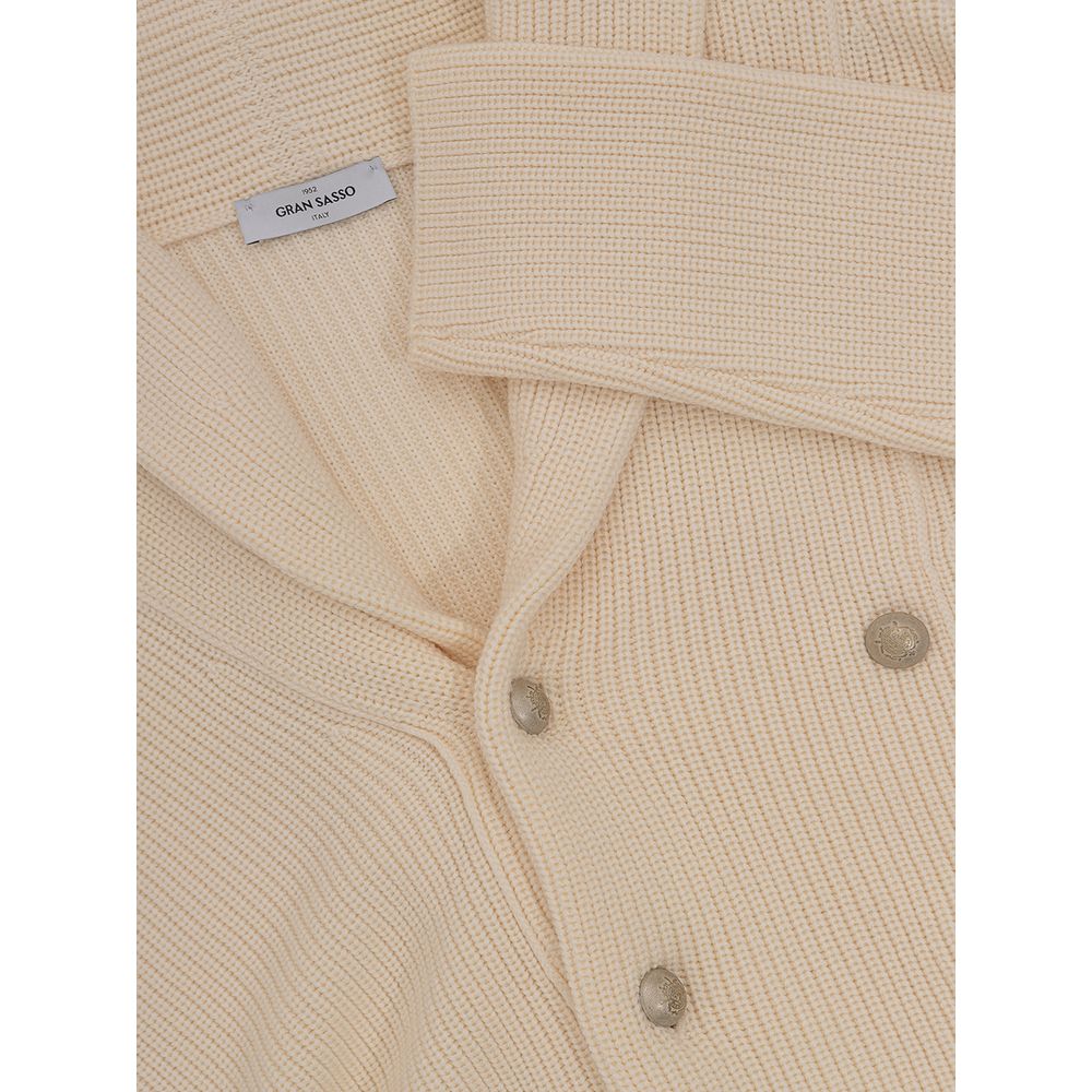 Gran Sasso White Wool Cardigan