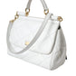 Dolce & Gabbana White Quilted Leather SICILY Hand Shoulder Purse Satchel Bag