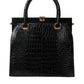 Dolce & Gabbana Black Exotic Leather Top Handle Tote Women Bag