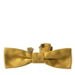 Dolce & Gabbana Yellow Silk Adjustable Neck Men Bow Tie