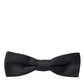 Dolce & Gabbana Black Silk Adjustable Neck Men Bow Tie