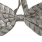 Dolce & Gabbana Silver Fantasy Print Adjustable Neck Bow Tie Men