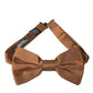 Dolce & Gabbana Brown Silk Adjustable Neck Men Bow Tie