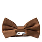 Dolce & Gabbana Brown Silk Adjustable Neck Men Bow Tie