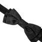 Dolce & Gabbana Black Brocade Silk Adjustable Neck Men Bow Tie