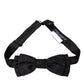 Dolce & Gabbana Black Brocade Silk Adjustable Neck Men Bow Tie