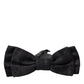 Dolce & Gabbana Black Brocade Silk Adjustable Neck Men Bow Tie