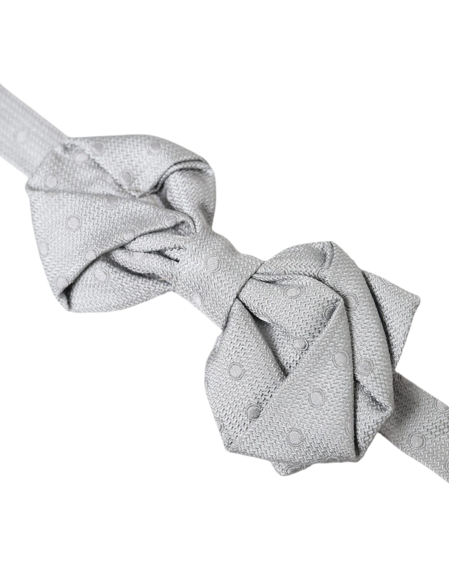 Dolce & Gabbana Gray Silk Adjustable Neck Men Bow Tie