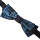 Dolce & Gabbana Black Blue Brocade Adjustable Neck Men Bow Tie