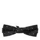 Dolce & Gabbana Black White Polka Dot Silk Men Neck Bow Tie