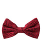 Dolce & Gabbana Red Brocade Silk Adjustable Neck Men Bow Tie