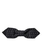 Dolce & Gabbana Black White Stitched Silk Men Neck Bow Tie