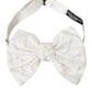 Dolce & Gabbana White Textured Cotton Adjustable Neck Bow Tie