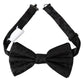 Dolce & Gabbana Black Brocade Silk Adjustable Neck Men Bow Tie