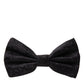 Dolce & Gabbana Black Brocade Silk Adjustable Neck Men Bow Tie