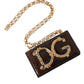 Dolce & Gabbana Brown Python Leather DG Girls Crossbody Phone Bag