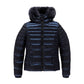 Refrigiwear Blue Nylon Women Jacket with Feather Padding and Fur Hood