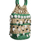 Dolce & Gabbana Beige Green Rafia Seashells Crystal Bucket Bag