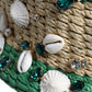 Dolce & Gabbana Beige Green Rafia Seashells Crystal Bucket Bag