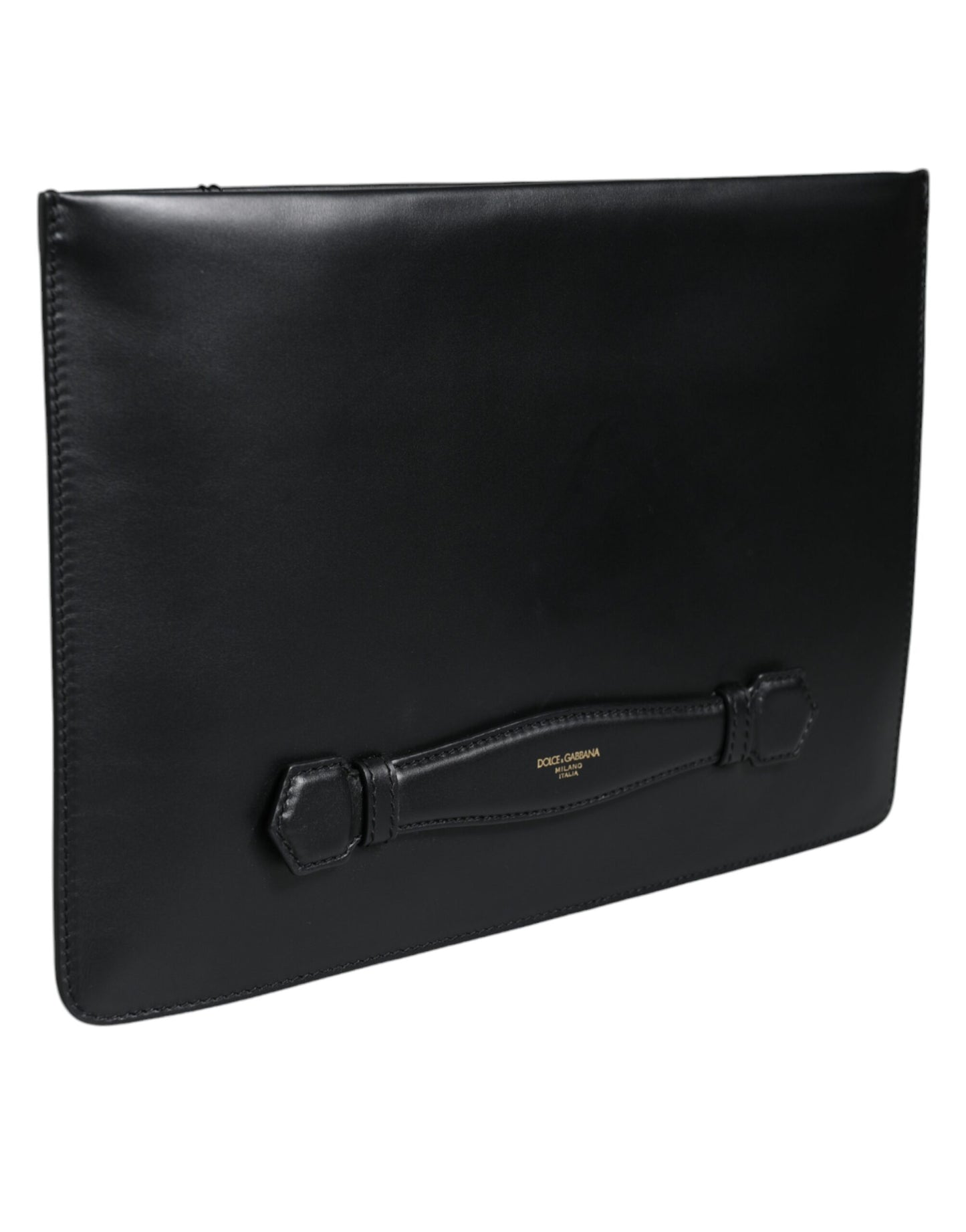 Dolce & Gabbana Black Calfskin Leather Mediterranean Pouch Bag