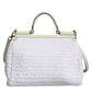 Dolce & Gabbana White Rafia Leather SICILY Crossbody Bag