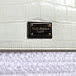 Dolce & Gabbana White Rafia Leather Top Handle Crossbody Bag