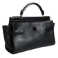 Dolce & Gabbana Black Leather SICILY Top Handle Crossbody Bag