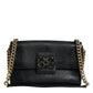 Dolce & Gabbana Black Leather DG Millennials Crystal Crossbody Bag