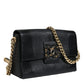 Dolce & Gabbana Black Leather DG Millennials Crystal Crossbody Bag