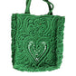 Dolce & Gabbana Green Small Cordonetto Lace Beatrice Tote Bag