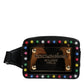 Dolce & Gabbana Black Leather LED Logo Belt Waist Fanny Pack Bag