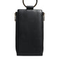 Dolce & Gabbana Black Leather Logo Plaque Neck Strap Card Coin Wallet