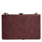 Dolce & Gabbana Maroon Leather Clutch Evening Crossbody Bag