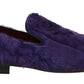 Dolce & Gabbana Plush Purple Sheep Fur Loafers