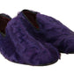 Dolce & Gabbana Plush Purple Sheep Fur Loafers