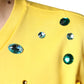 Dolce & Gabbana Yellow Cotton Crystal Sleeveless T-shirt