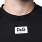 Dolce & Gabbana Dark Blue Cotton DG Logo Casual T-shirt