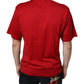 Dolce & Gabbana Red Cotton DG Logo Print Crew Neck T-shirt