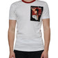 Dolce & Gabbana White Graphic Print Cotton Crew Neck T-shirt